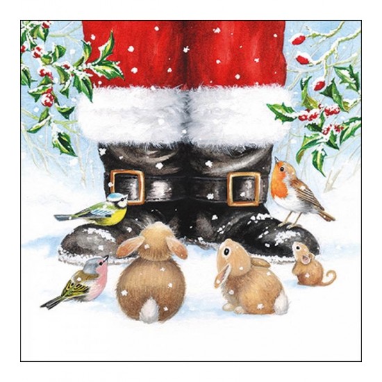 Pacote Com 20 Guardanapos 33x33cm De Papel Looking Up To Santa Fsc Mix